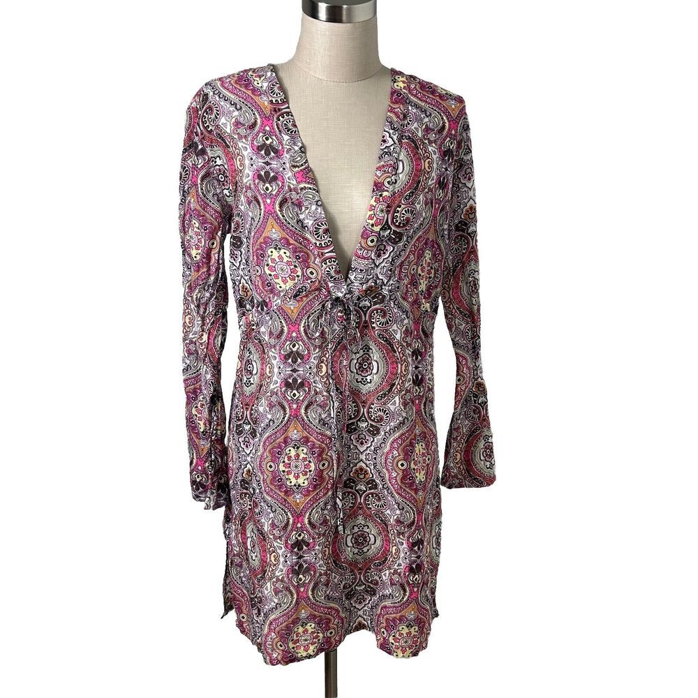 Athleta Paisley Cover Up Dress Women's Size Small Beach Pool Resort‎  Boho EUC